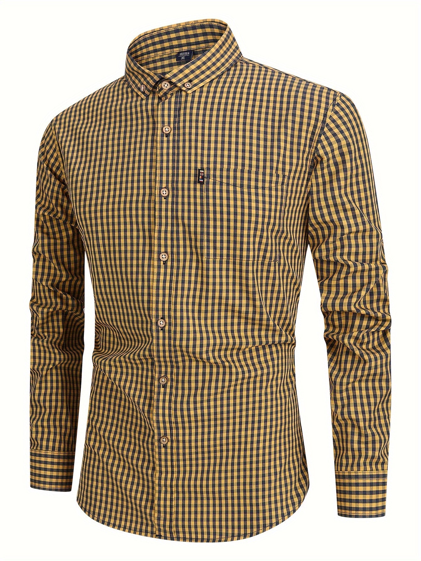 Checkered Long-Sleeve Shirt | Cotton Blend | Classic & Versatile