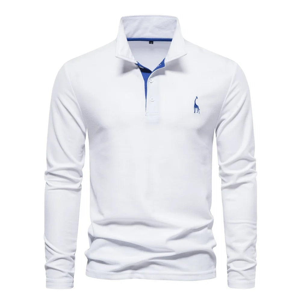 Long-Sleeve Polo Shirt | Cotton Blend | Classic & Versatile