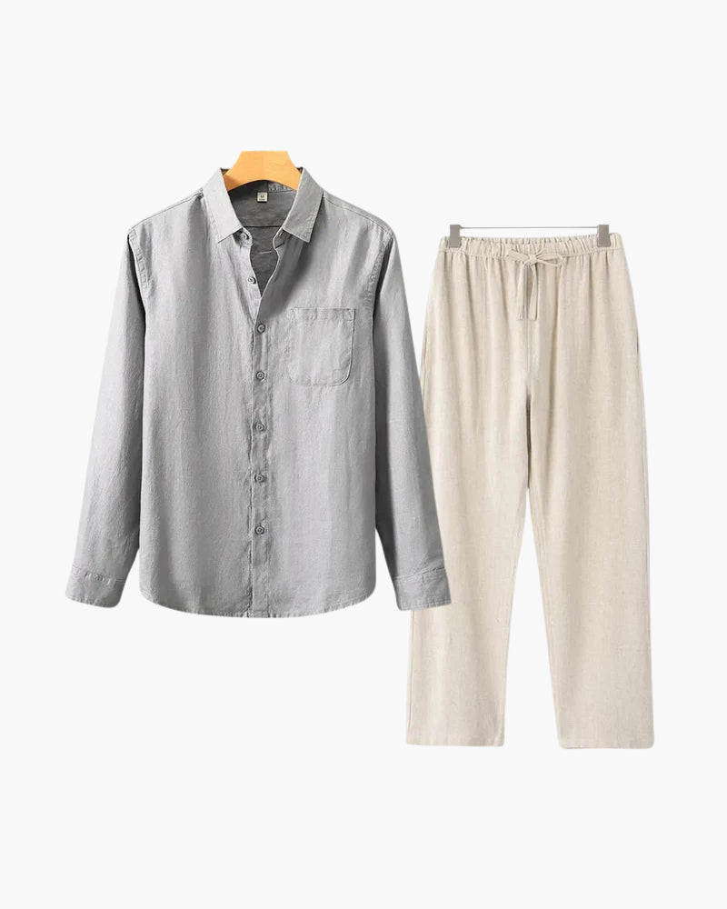 Men's Linen Two-Piece Set | Breathable & Stylish | Effortless Smart-Casual