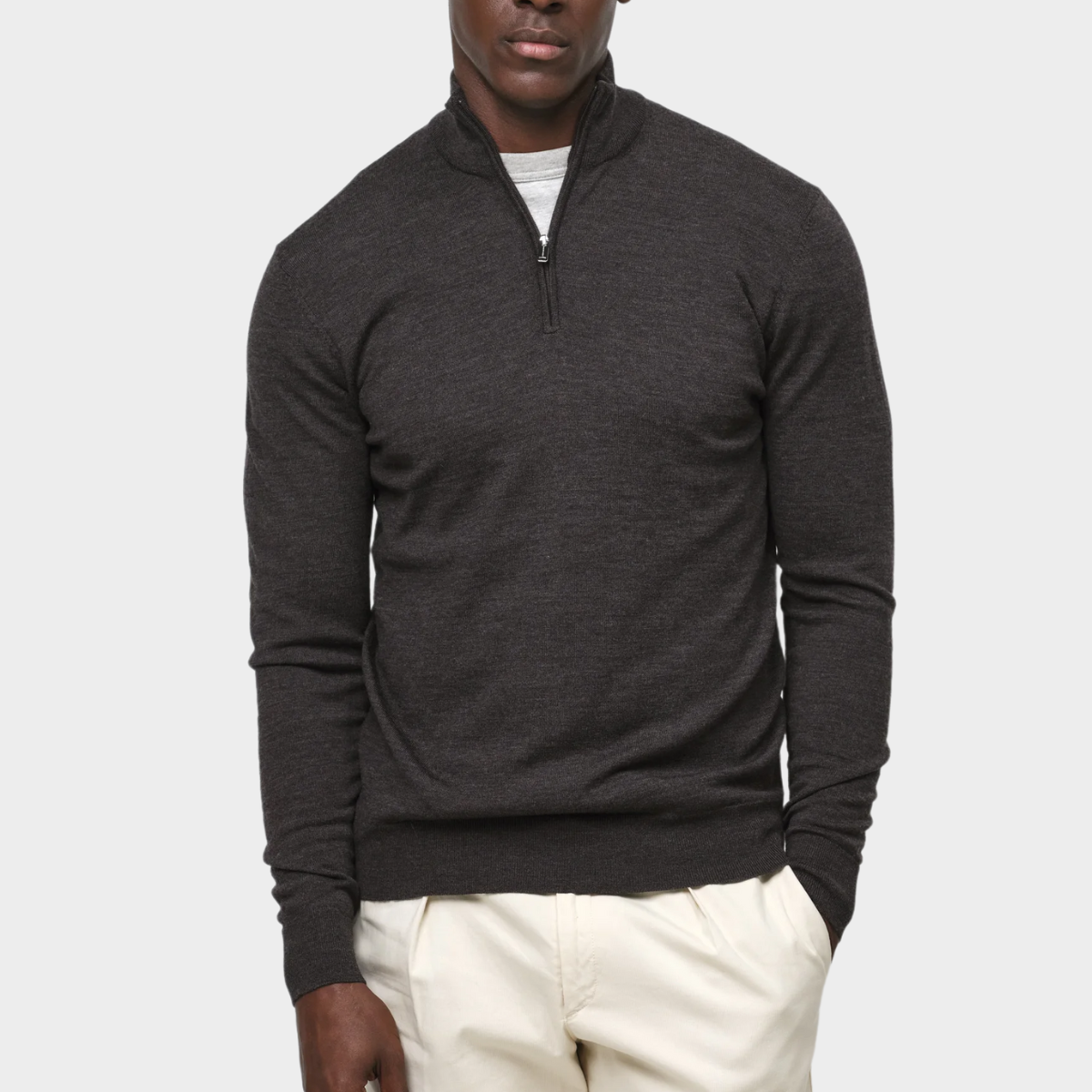 Half-Zip Sweater | Wool Blend | Smart & Versatile