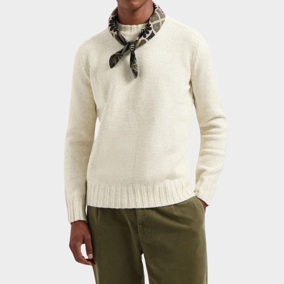 Textured Crewneck Sweater | Wool Blend | Warm & Classic