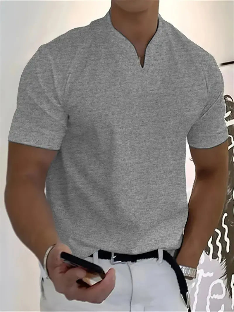 Split-Neck Polo Shirt | Modern Fit | Soft & Breathable