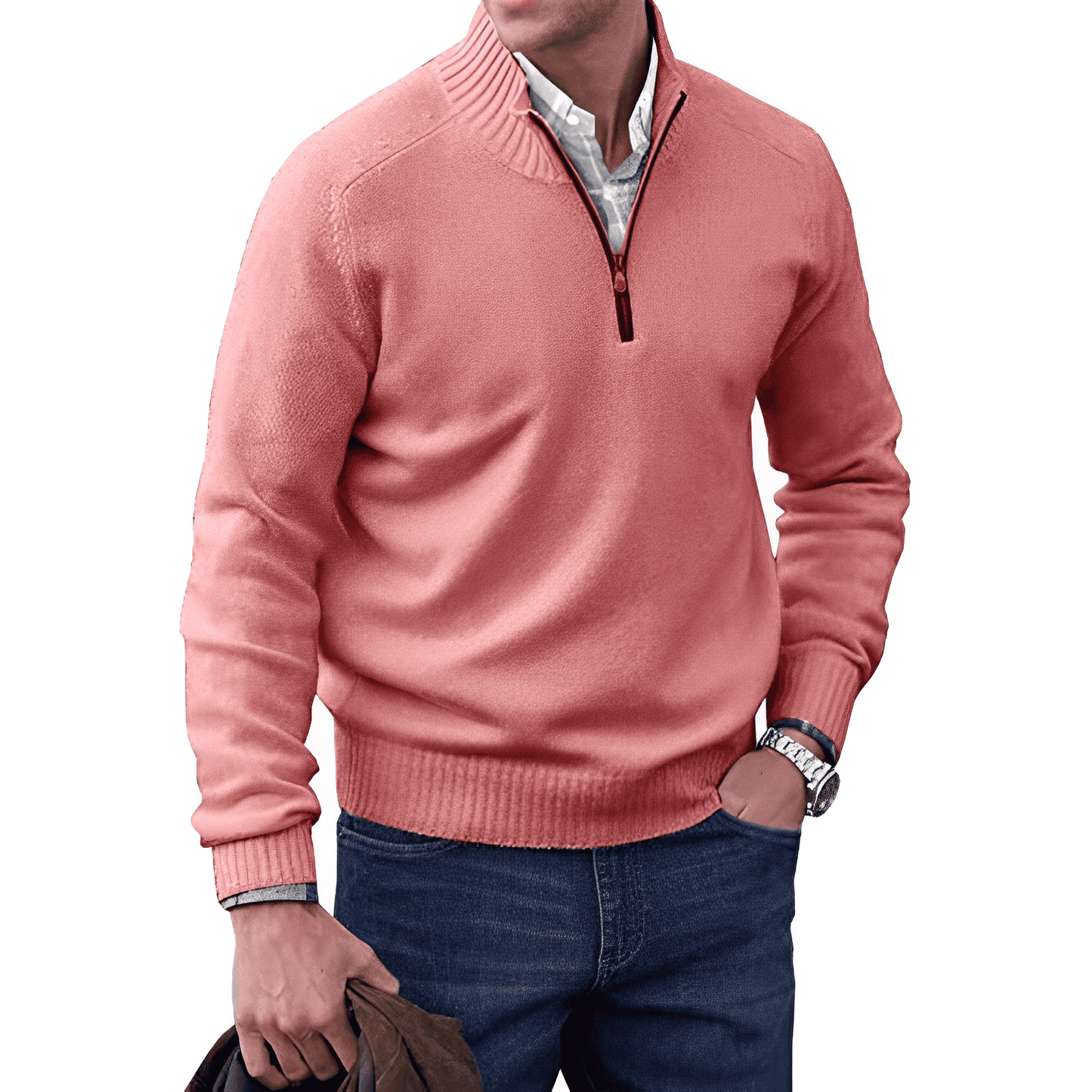 Men's Quarter-Zip Sweater | Cotton Blend | Smart & Versatile