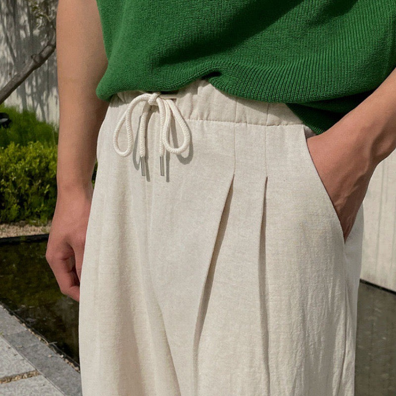 Linen Drawstring Pants | Breathable & Lightweight | Casual Comfort