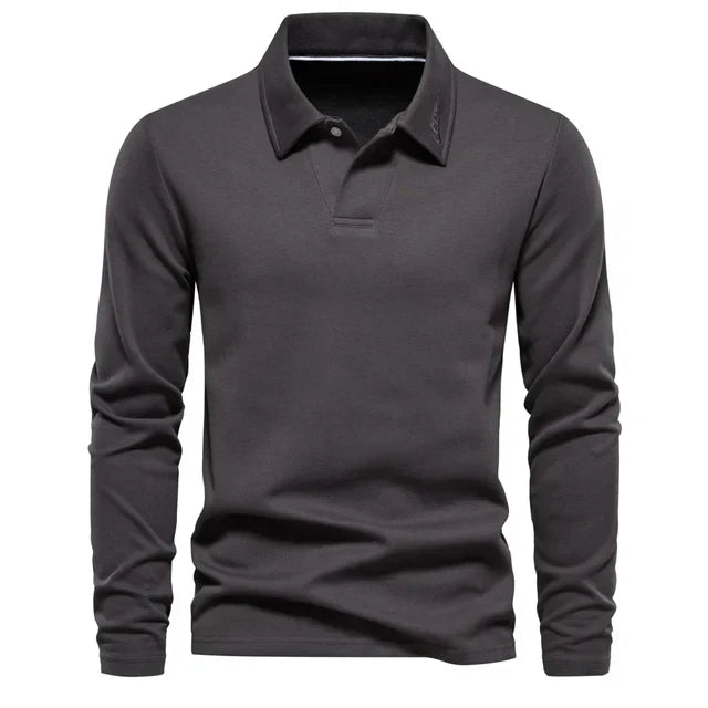 Men’s Long-Sleeve Polo Shirt | Smart & Casual | Breathable Comfort