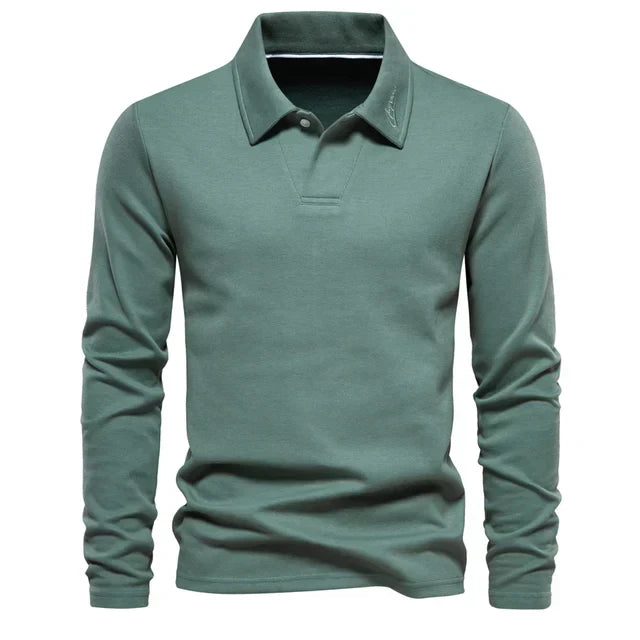 Men’s Long-Sleeve Polo Shirt | Smart & Casual | Breathable Comfort