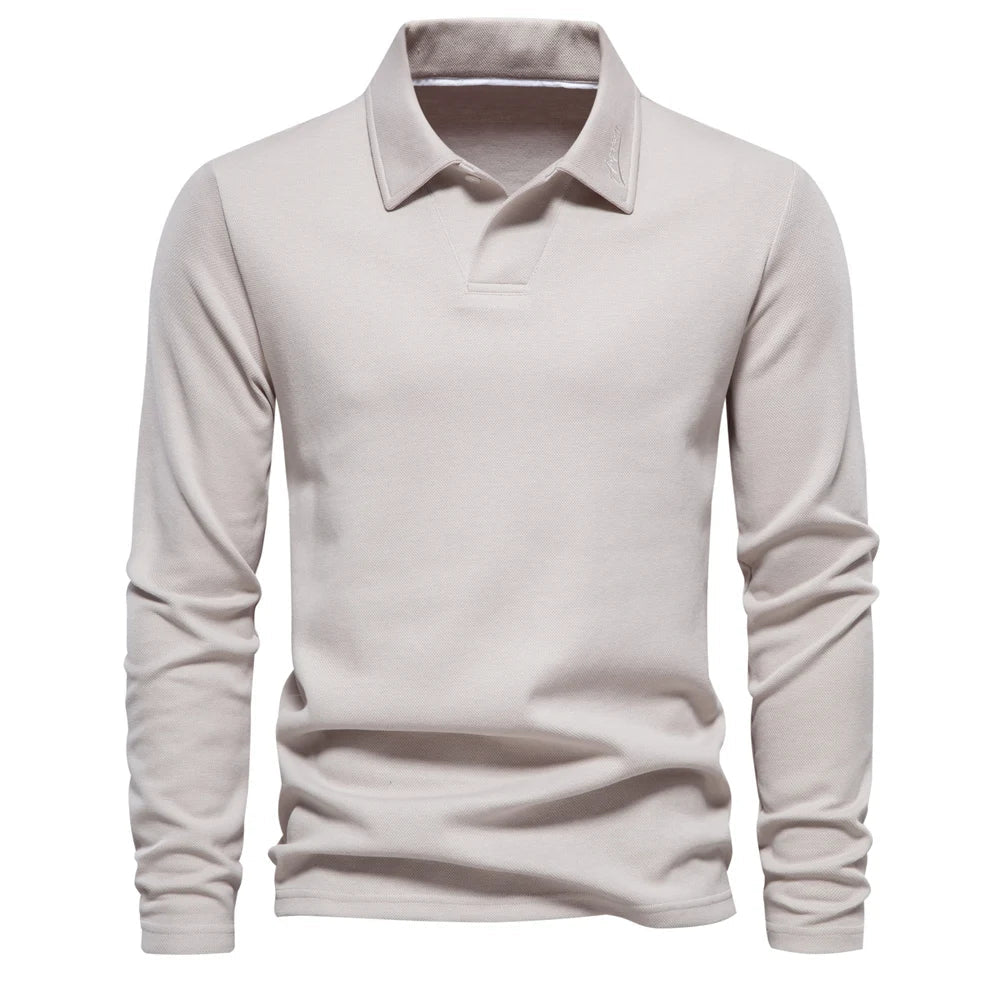 Men’s Long-Sleeve Polo Shirt | Smart & Casual | Breathable Comfort