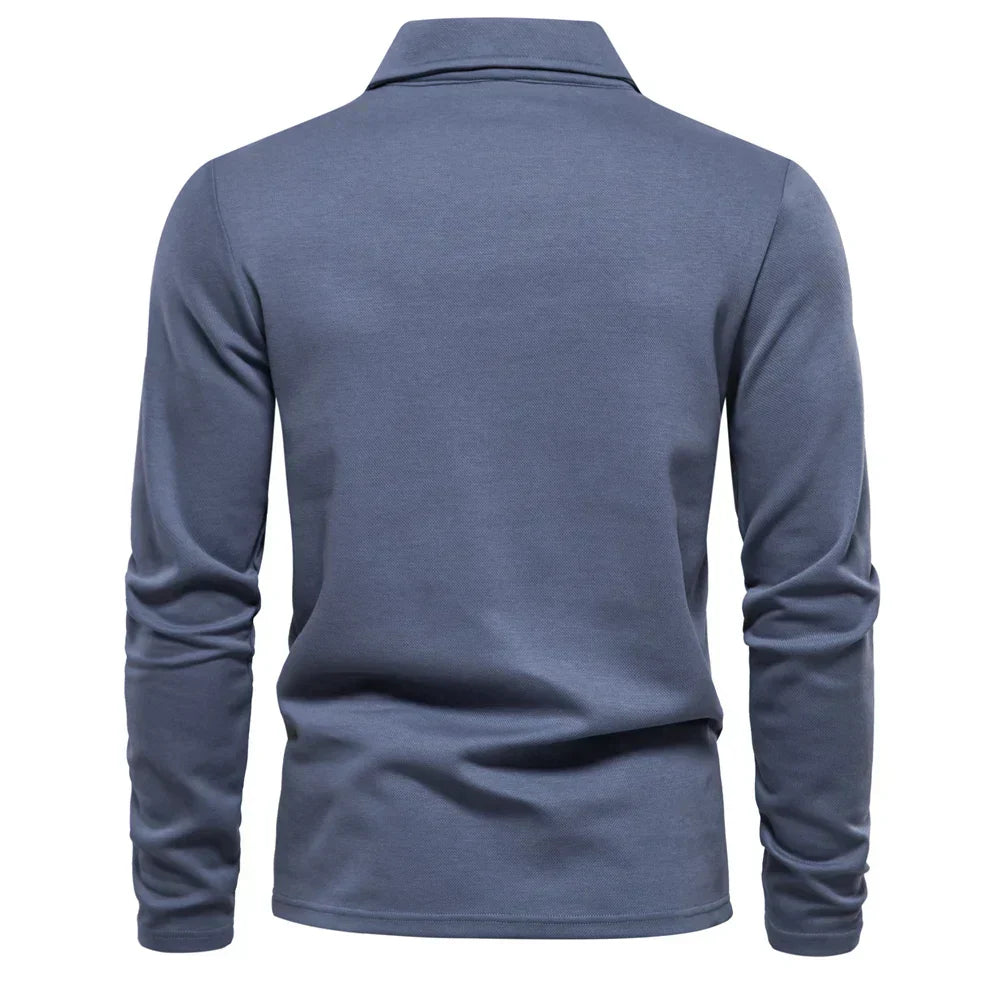 Men’s Long-Sleeve Polo Shirt | Smart & Casual | Breathable Comfort