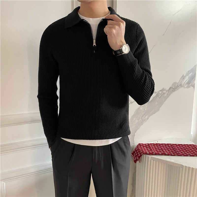 Collared Half-Zip Knit Sweater | Elegant & Versatile | Soft Knit Comfort