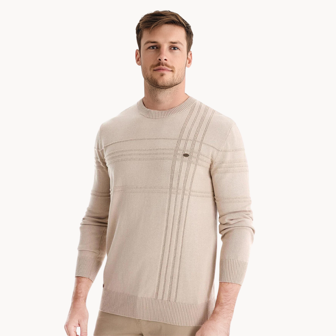 Textured Knit Sweater | Crew Neck | Soft & Stylish