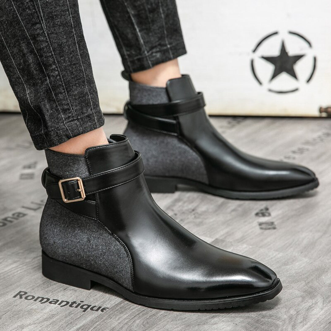 Leather Ankle Boots | Buckle Detail | Sleek & Stylish