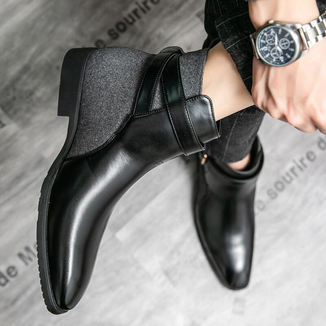 Leather Ankle Boots | Buckle Detail | Sleek & Stylish