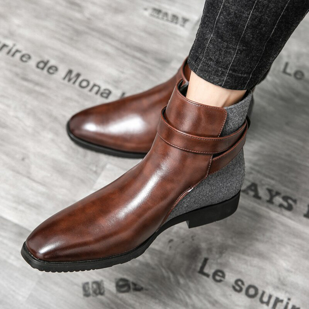 Leather Ankle Boots | Buckle Detail | Sleek & Stylish