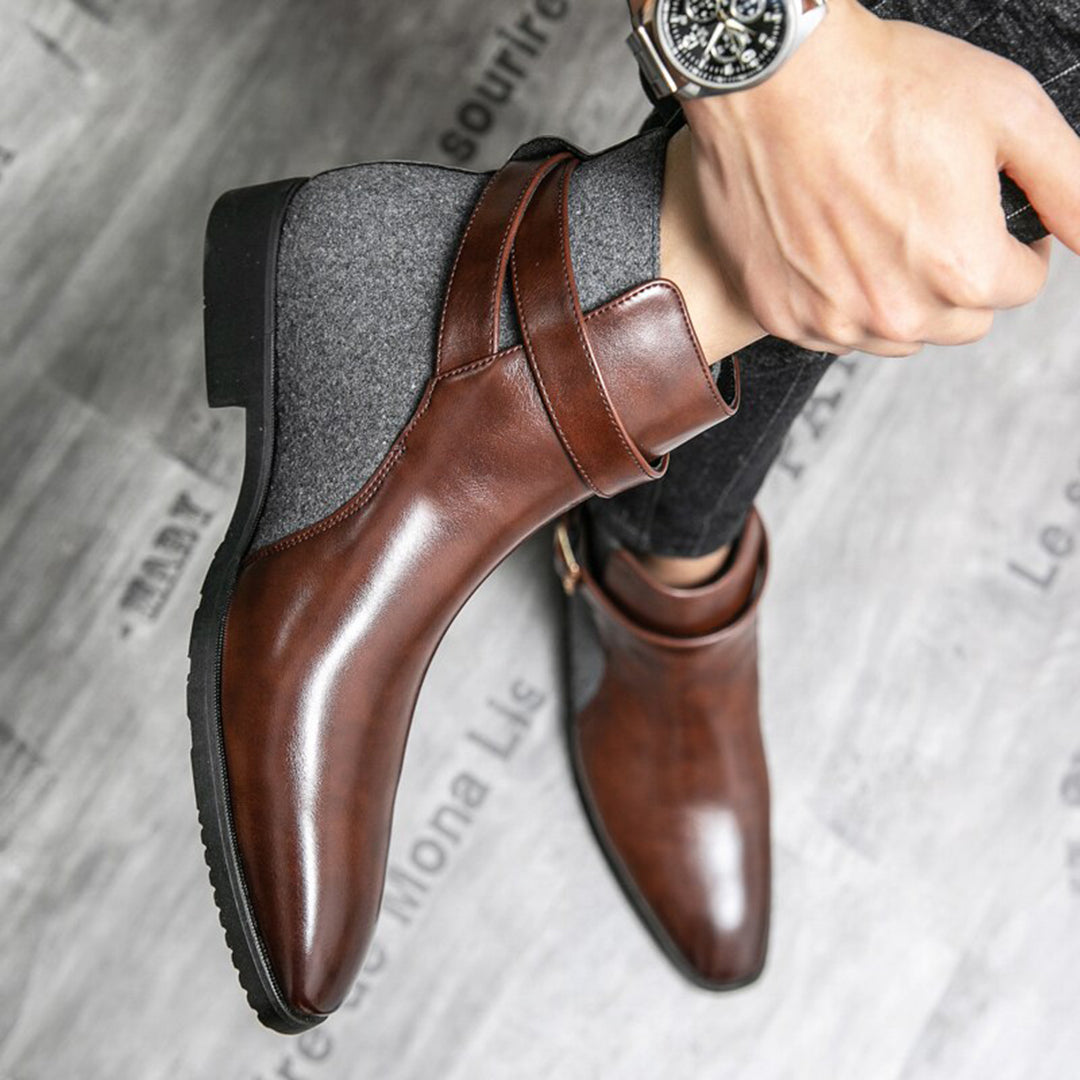 Leather Ankle Boots | Buckle Detail | Sleek & Stylish