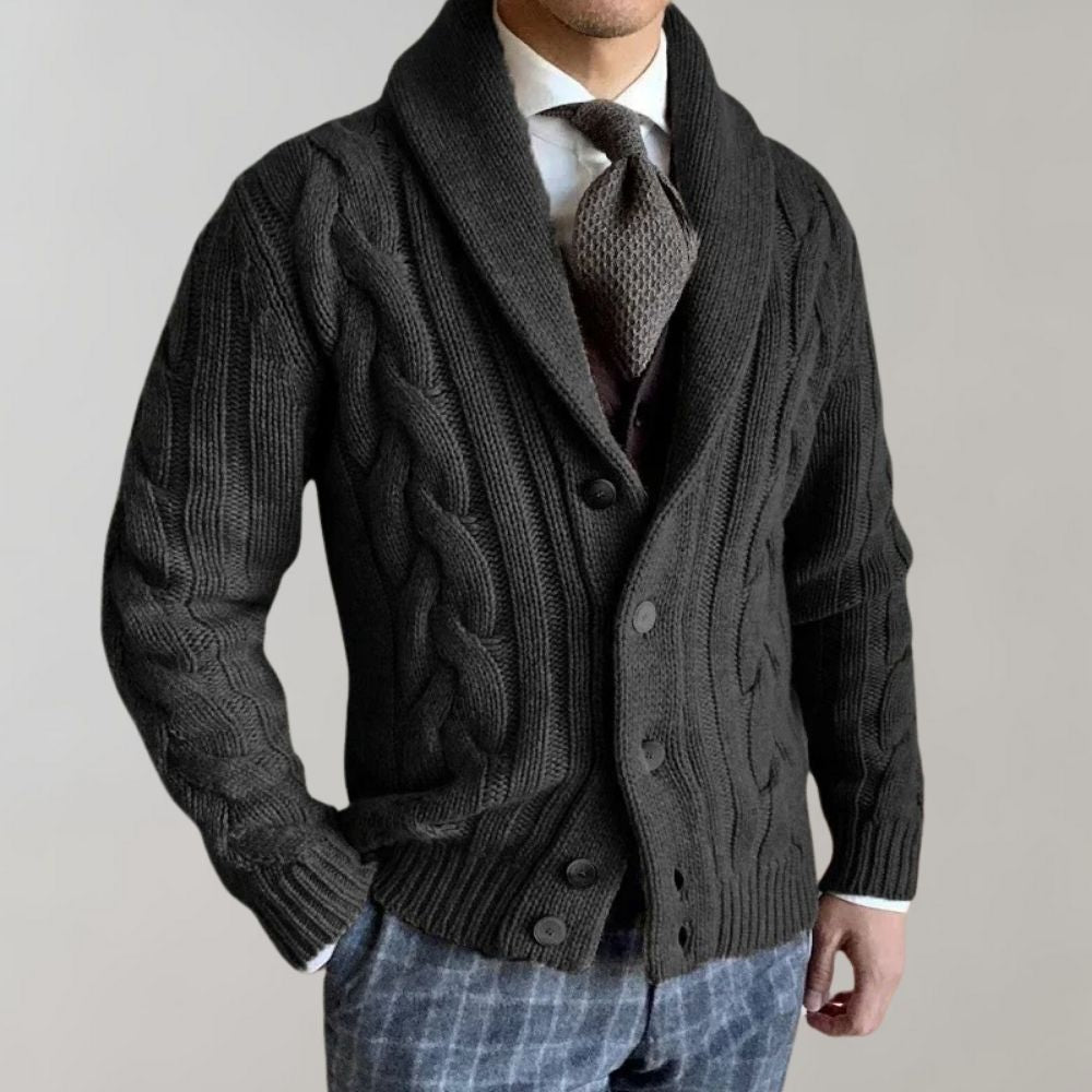 Men's Cable Knit Cardigan | Wool Blend | Elegant & Warm