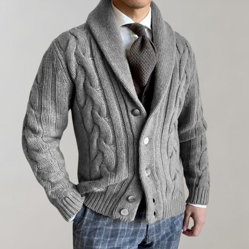 Men's Cable Knit Cardigan | Wool Blend | Elegant & Warm