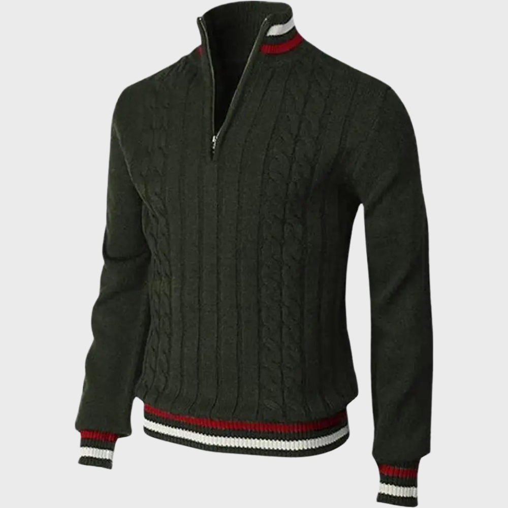 Cable-Knit Half-Zip Sweater | Warm & Stylish | Classic Design