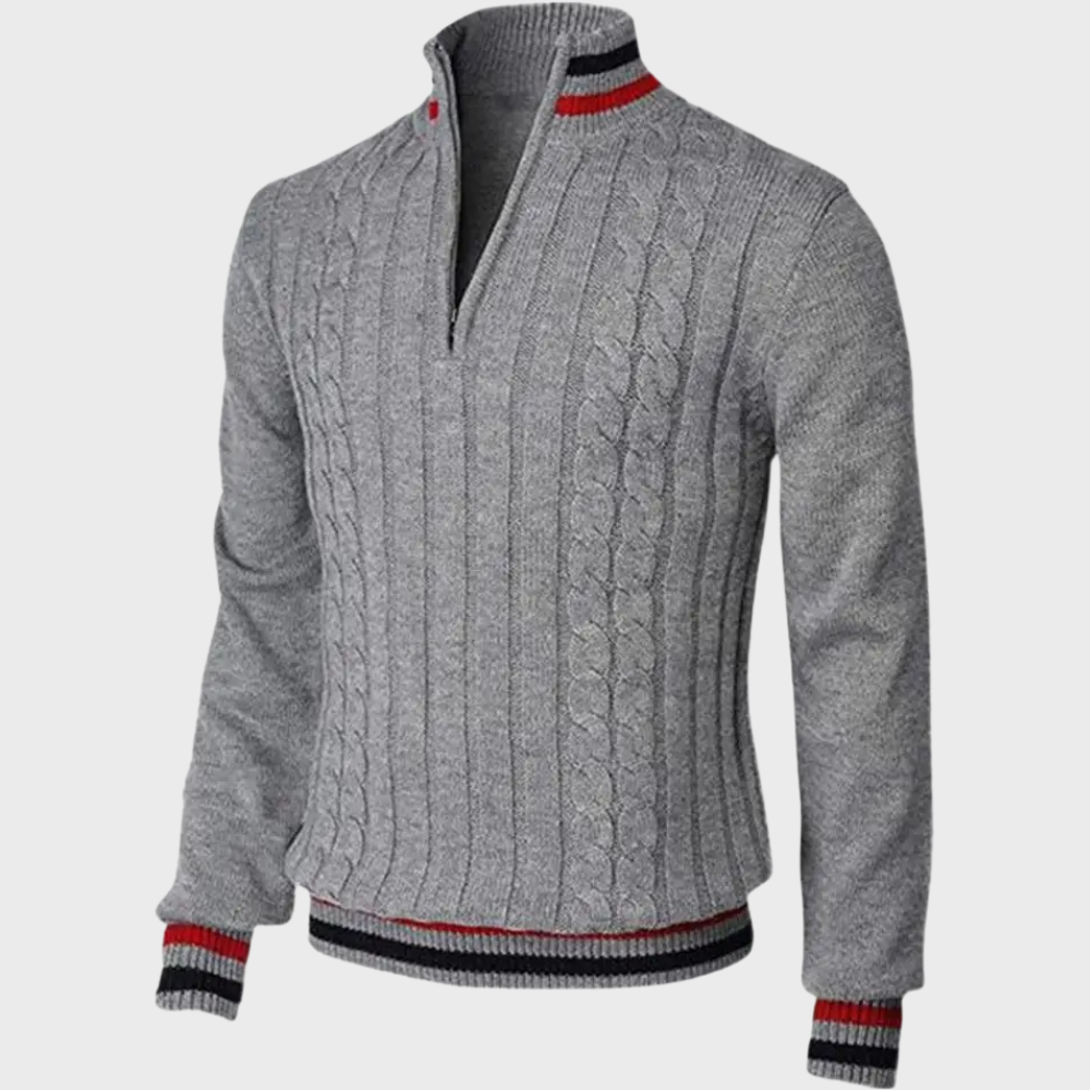 Cable-Knit Half-Zip Sweater | Warm & Stylish | Classic Design