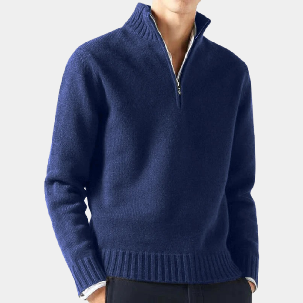 Half-Zip Knitted Sweater | Warm & Stylish | Timeless Design