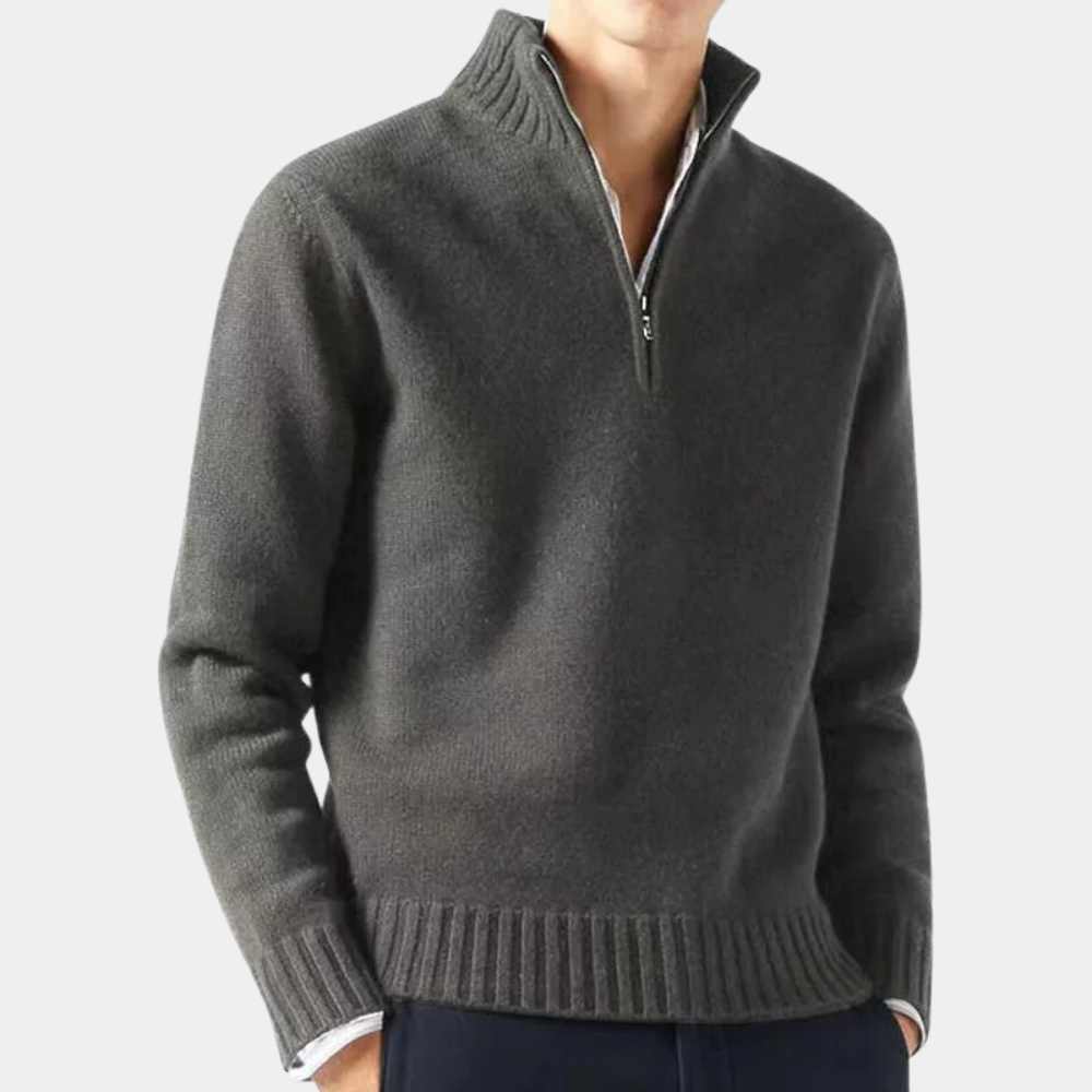 Half-Zip Knitted Sweater | Warm & Stylish | Timeless Design