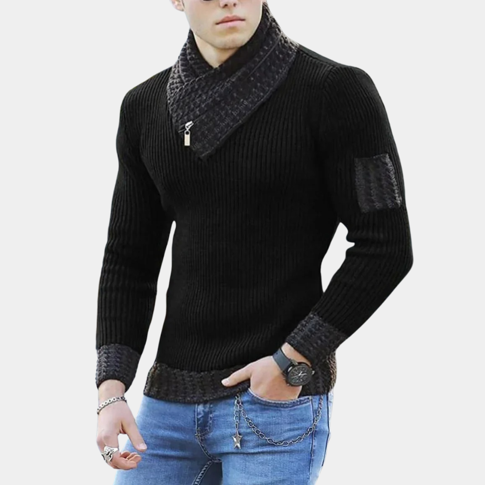 Shawl-Collar Knit Sweater | Slim Fit | Stylish & Warm