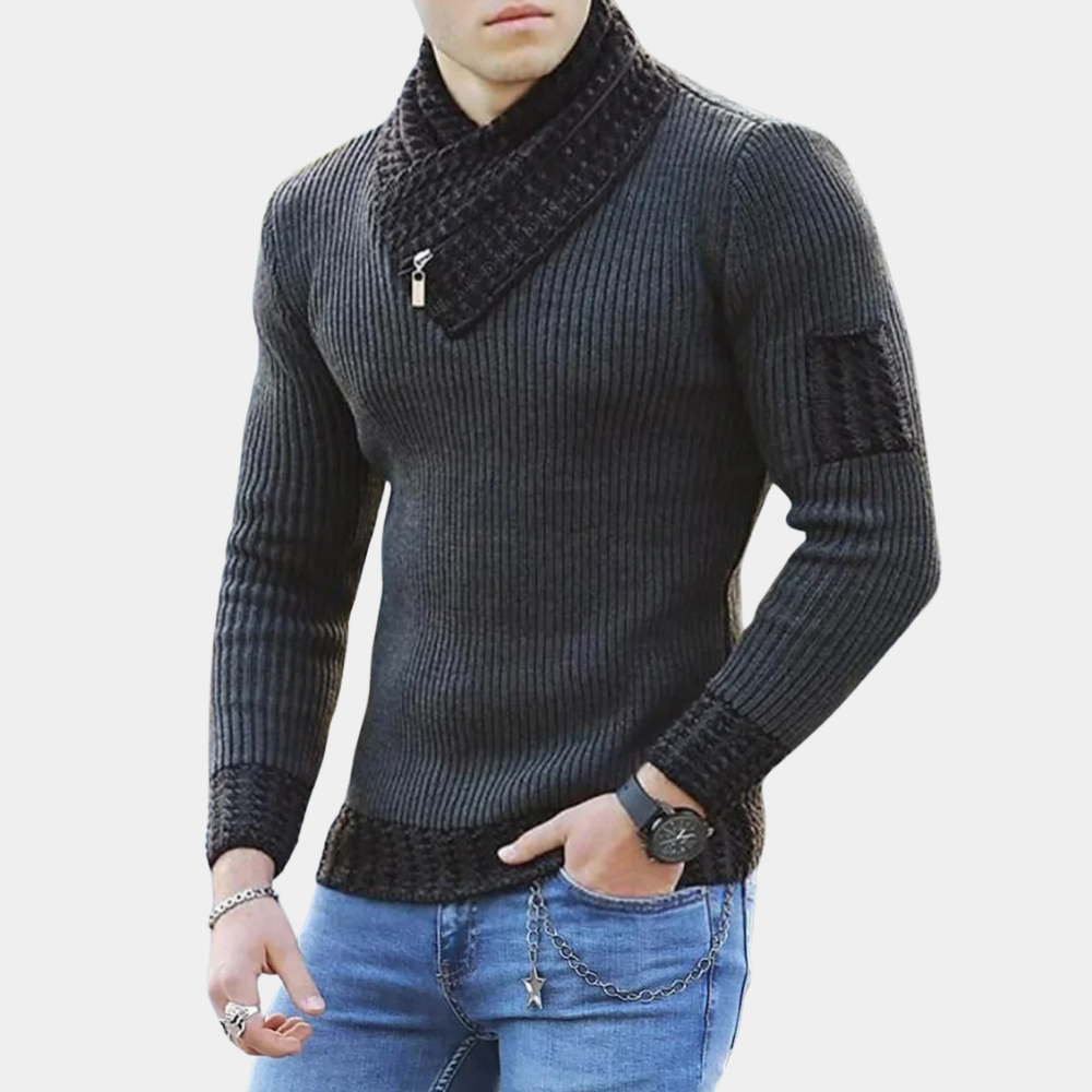 Shawl-Collar Knit Sweater | Slim Fit | Stylish & Warm