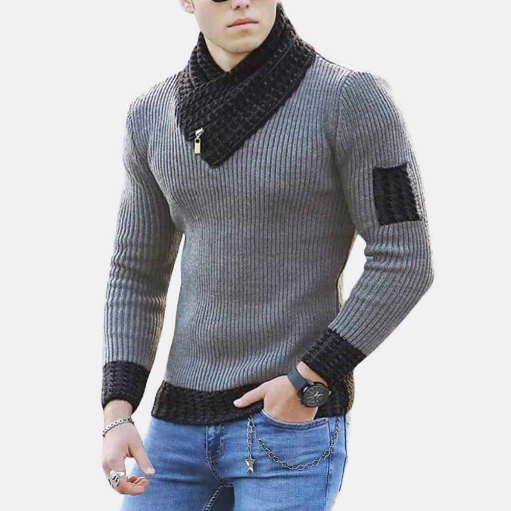 Shawl-Collar Knit Sweater | Slim Fit | Stylish & Warm