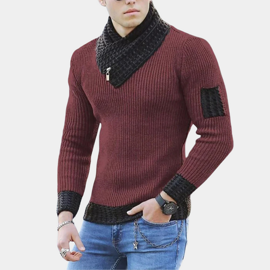 Shawl-Collar Knit Sweater | Slim Fit | Stylish & Warm