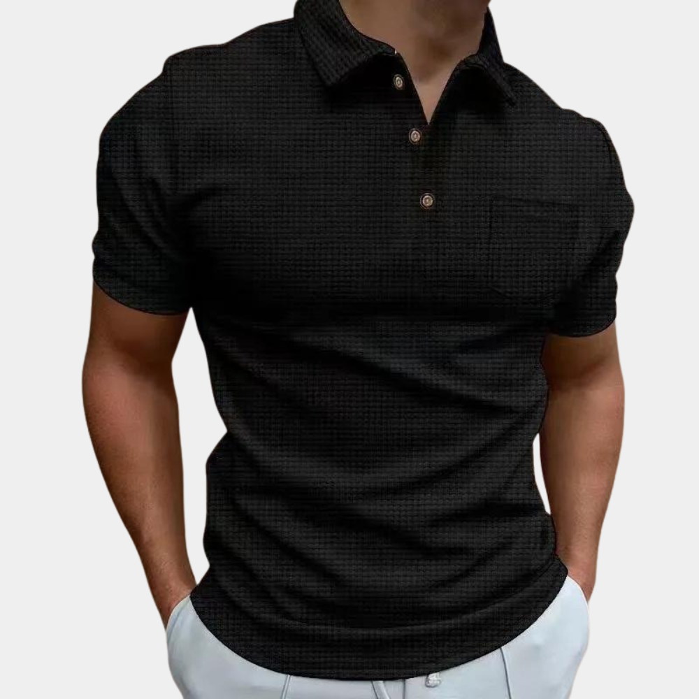 Men’s Textured Polo Shirt | Short Sleeve | Classic & Stylish