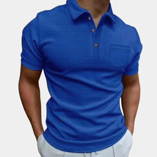 Men’s Textured Polo Shirt | Short Sleeve | Classic & Stylish