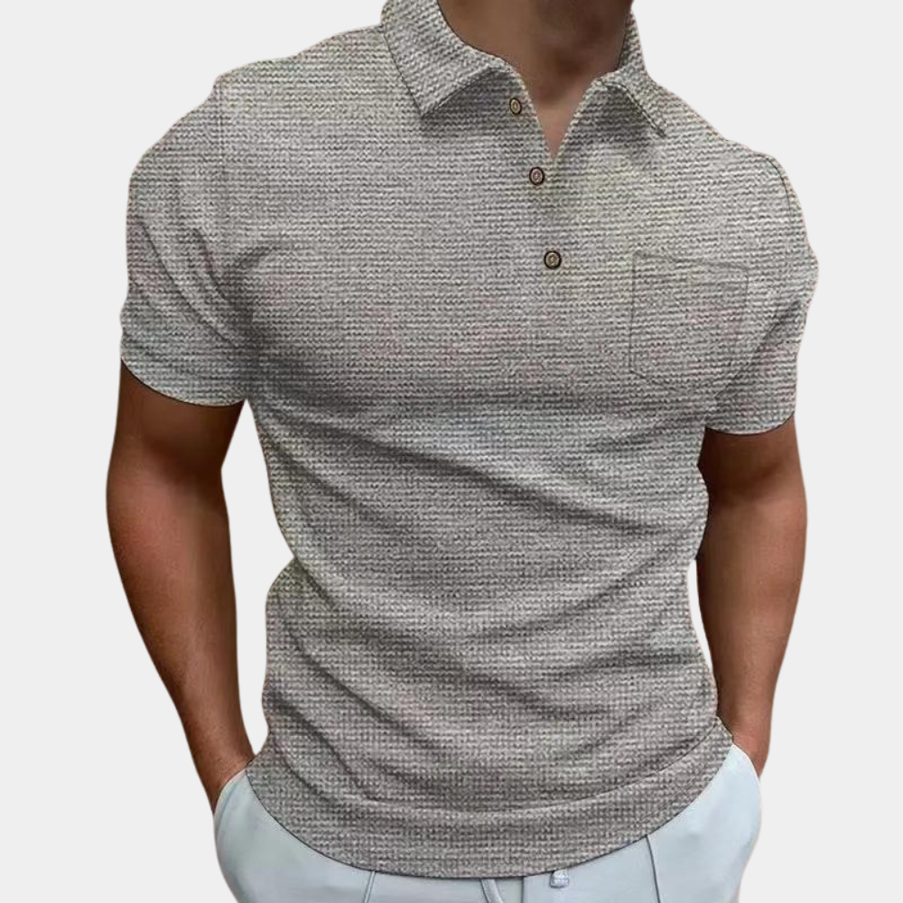 Men’s Textured Polo Shirt | Short Sleeve | Classic & Stylish