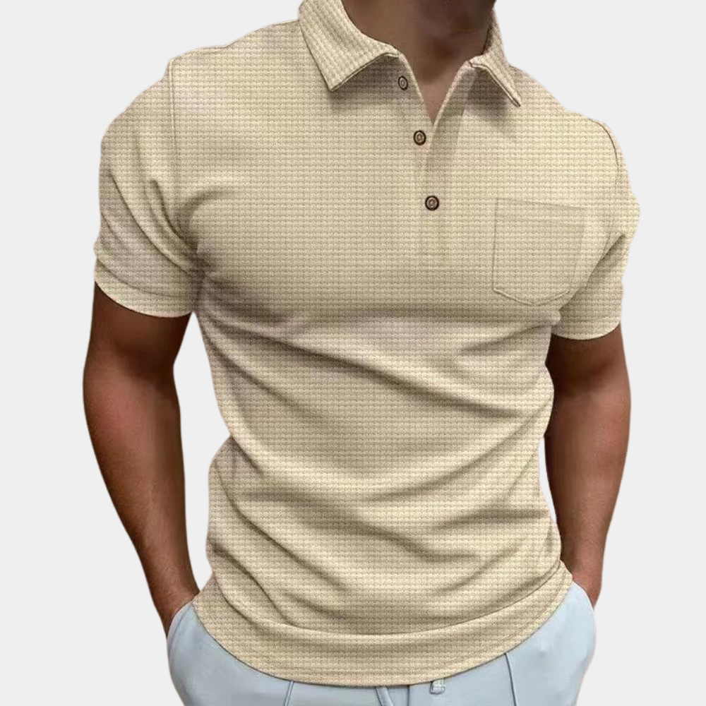 Men’s Textured Polo Shirt | Short Sleeve | Classic & Stylish