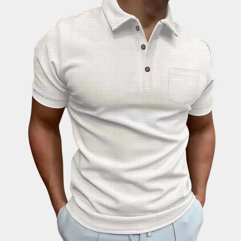 Men’s Textured Polo Shirt | Short Sleeve | Classic & Stylish