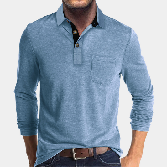 Men’s Long-Sleeve Polo Shirt | Soft & Stylish | Smart-Casual Essential