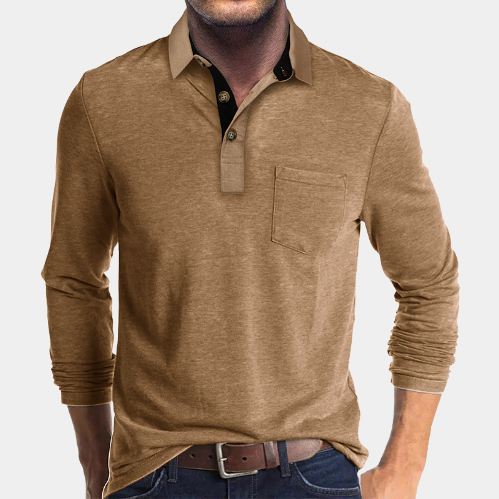 Men’s Long-Sleeve Polo Shirt | Soft & Stylish | Smart-Casual Essential