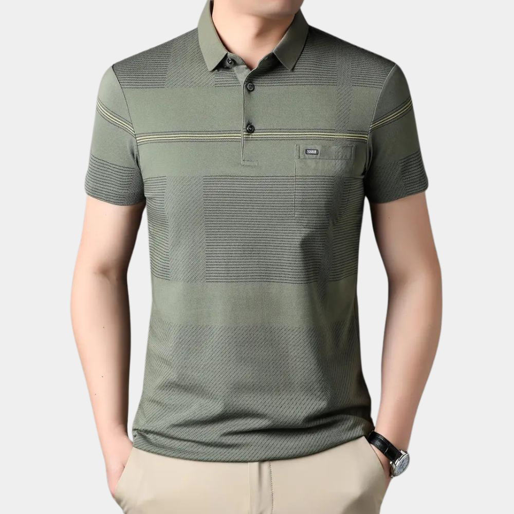 Men’s Striped Polo Shirt | Short Sleeve | Smart & Stylish