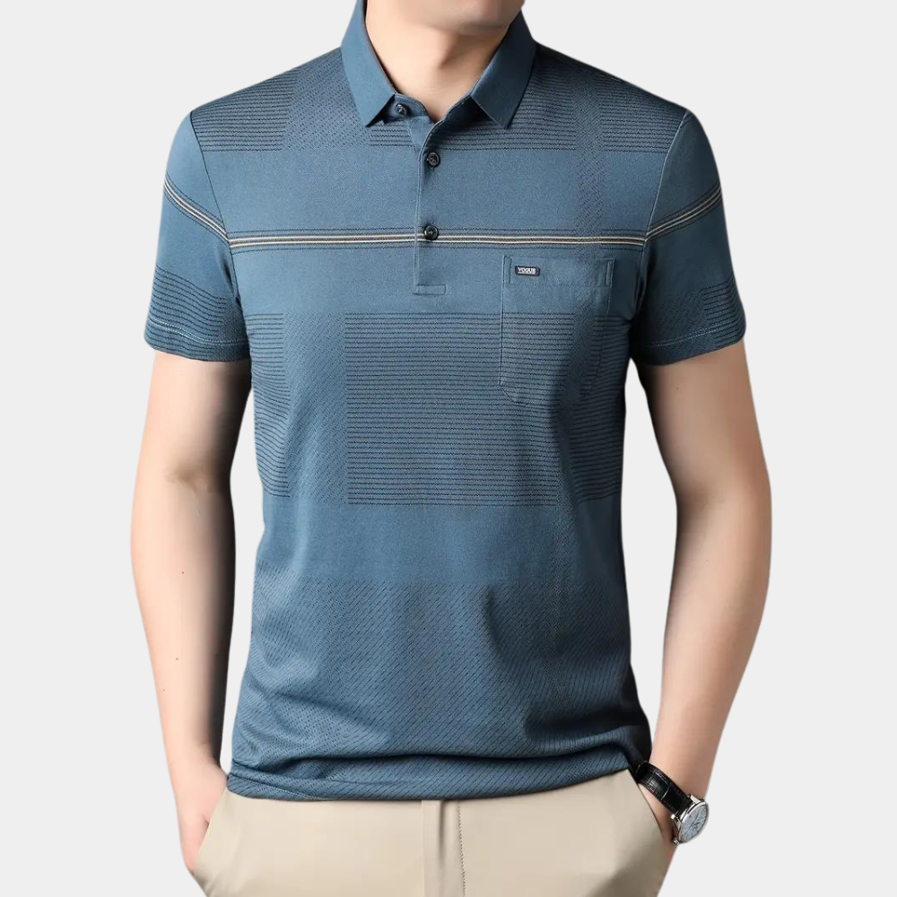 Men’s Striped Polo Shirt | Short Sleeve | Smart & Stylish