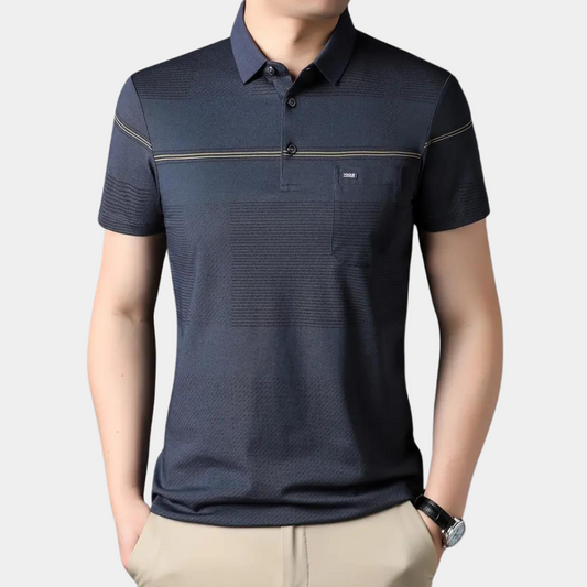 Men’s Striped Polo Shirt | Short Sleeve | Smart & Stylish