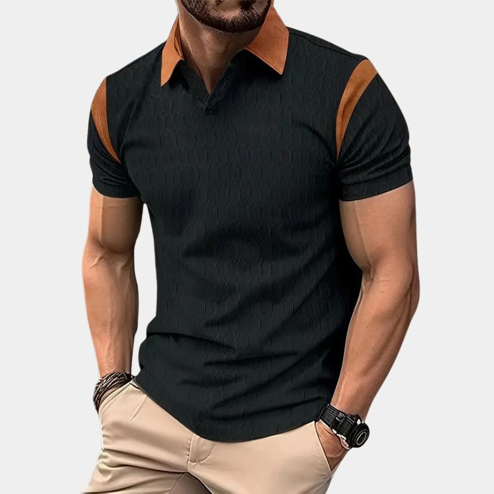 Men’s Ribbed Polo Shirt | Short Sleeve | Stylish & Modern