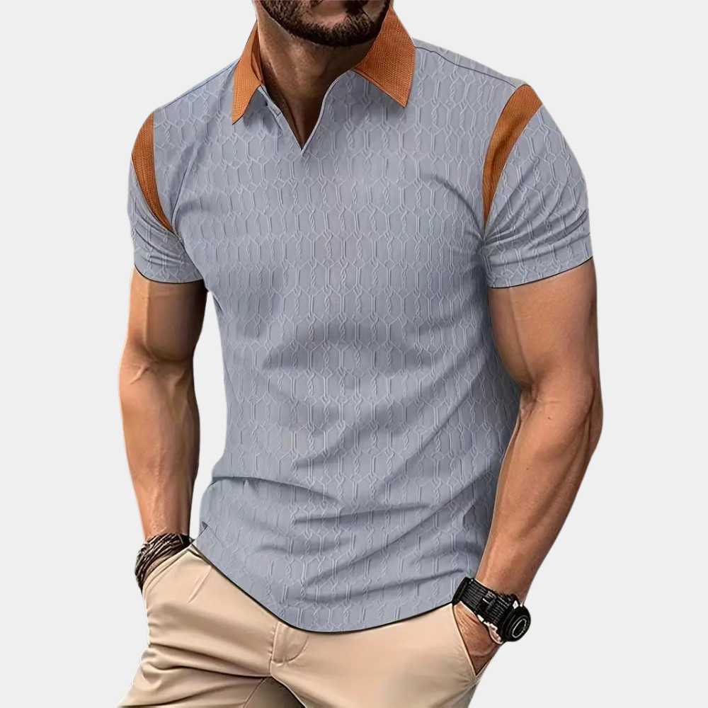 Men’s Ribbed Polo Shirt | Short Sleeve | Stylish & Modern