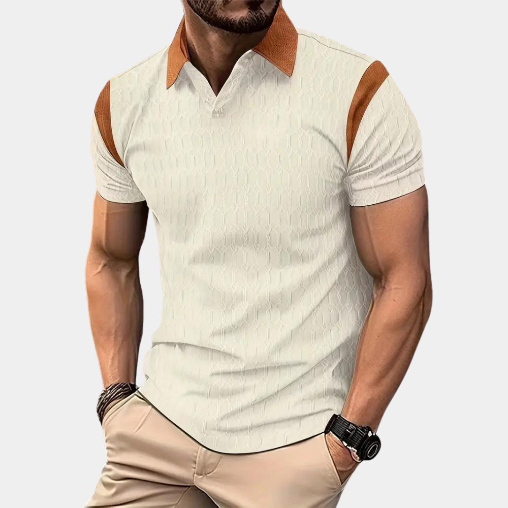 Men’s Ribbed Polo Shirt | Short Sleeve | Stylish & Modern