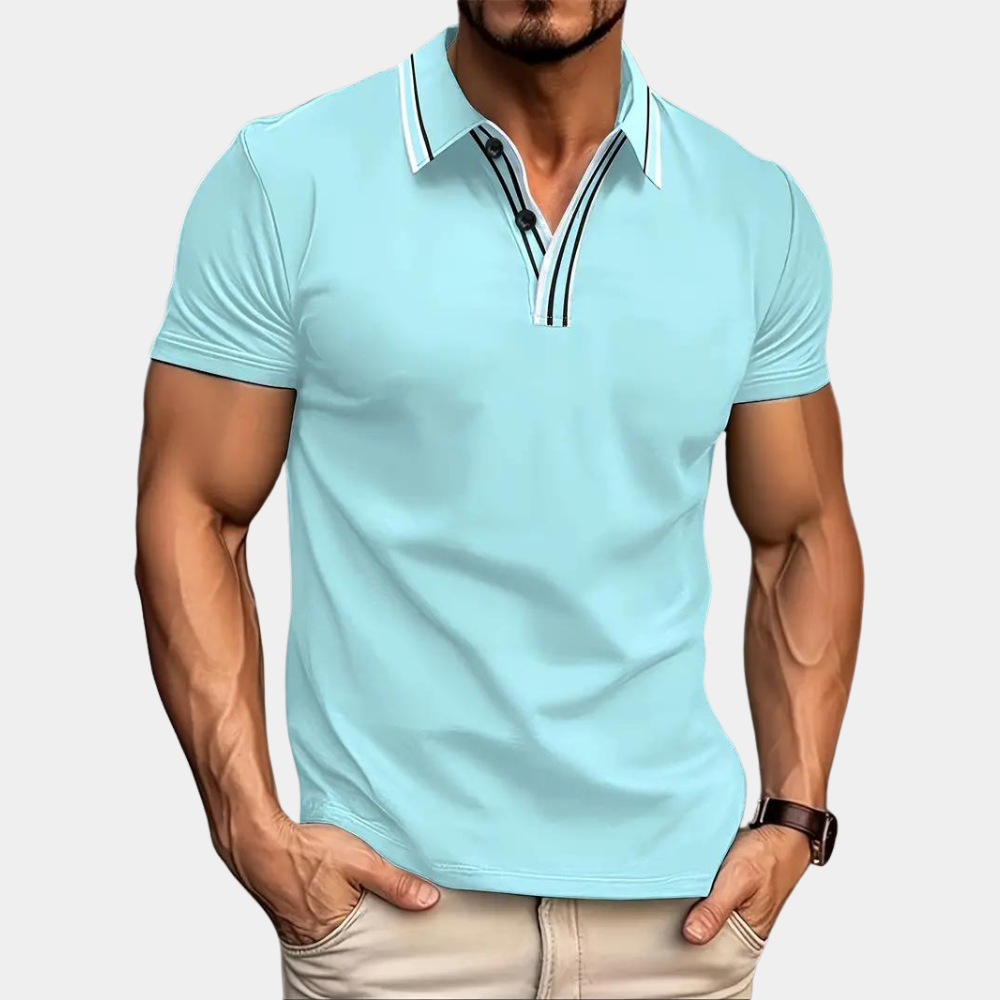 Men’s Zip Polo Shirt | Short Sleeve | Stylish & Sporty