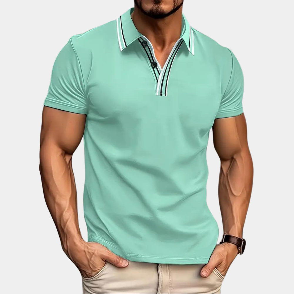 Men’s Zip Polo Shirt | Short Sleeve | Stylish & Sporty