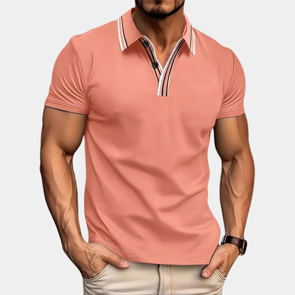 Men’s Zip Polo Shirt | Short Sleeve | Stylish & Sporty