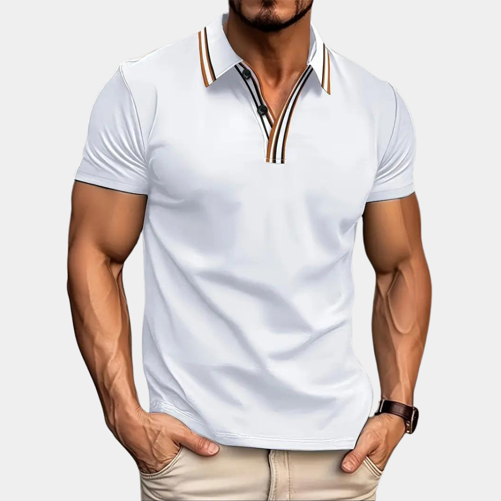 Men’s Zip Polo Shirt | Short Sleeve | Stylish & Sporty