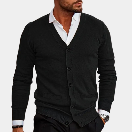 Men’s Button-Up Cardigan | Classic & Versatile | Smart-Casual Knit