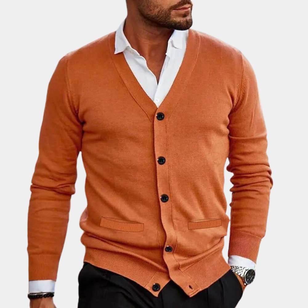 Men’s Button-Up Cardigan | Classic & Versatile | Smart-Casual Knit