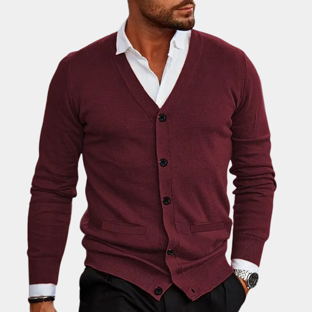 Men’s Button-Up Cardigan | Classic & Versatile | Smart-Casual Knit