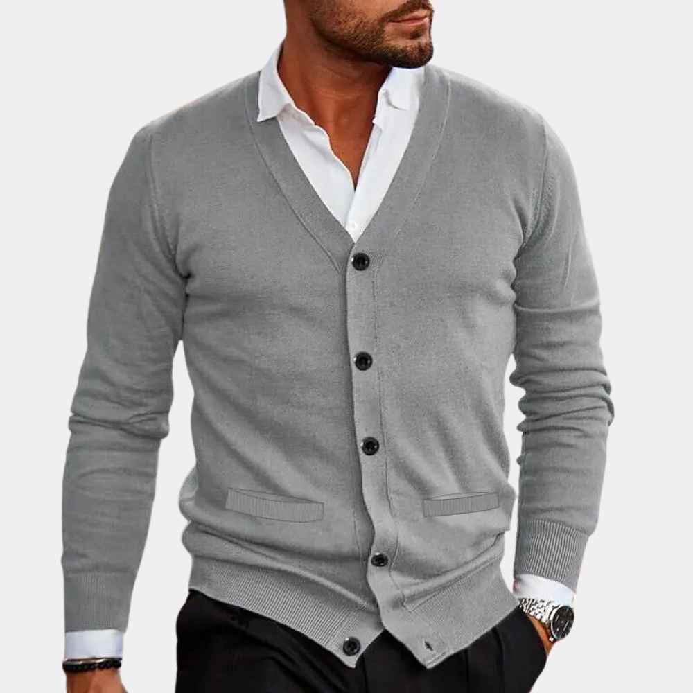 Men’s Button-Up Cardigan | Classic & Versatile | Smart-Casual Knit