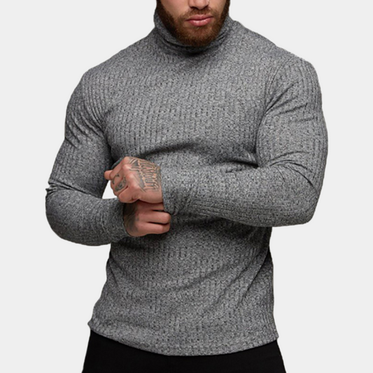 Men’s Ribbed Turtleneck Sweater | Slim Fit | Warm & Stylish